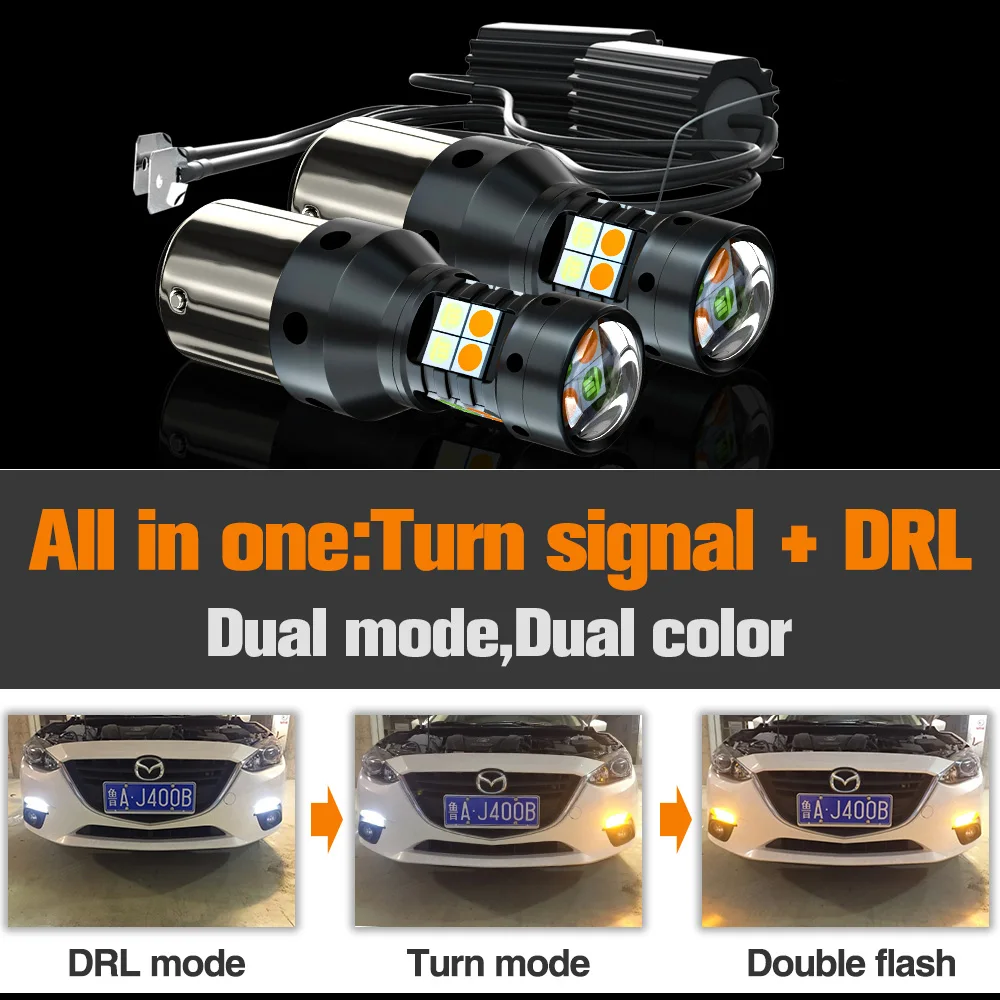 2pcs LED Dual Mode Turn Signal+Daytime Running Light DRL Canbus For Lexus NX200T NX300H Accessories Bulb 2015 2016 2017