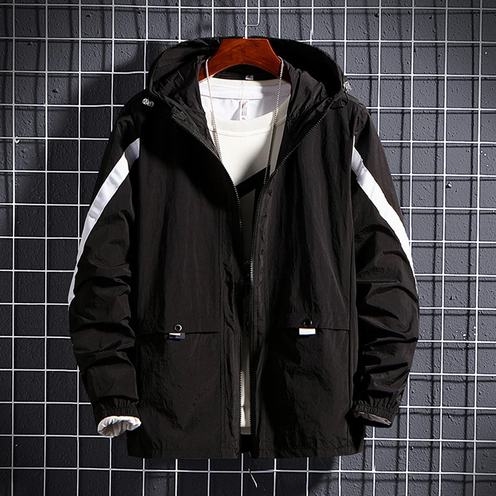 Men's Long Sleeved Solid Color Casual Workwear Coat with Base Layer Hoodie for Outdoor and Daily Use Comfortable Fit