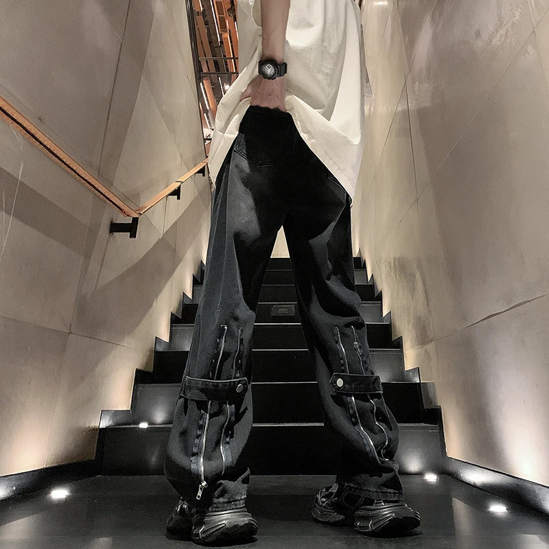 

Мужские джинсы в стиле ретро, американские, повседневные, прямого кроя, летние, из денима, молодежные, износостойкие, свободного кроя