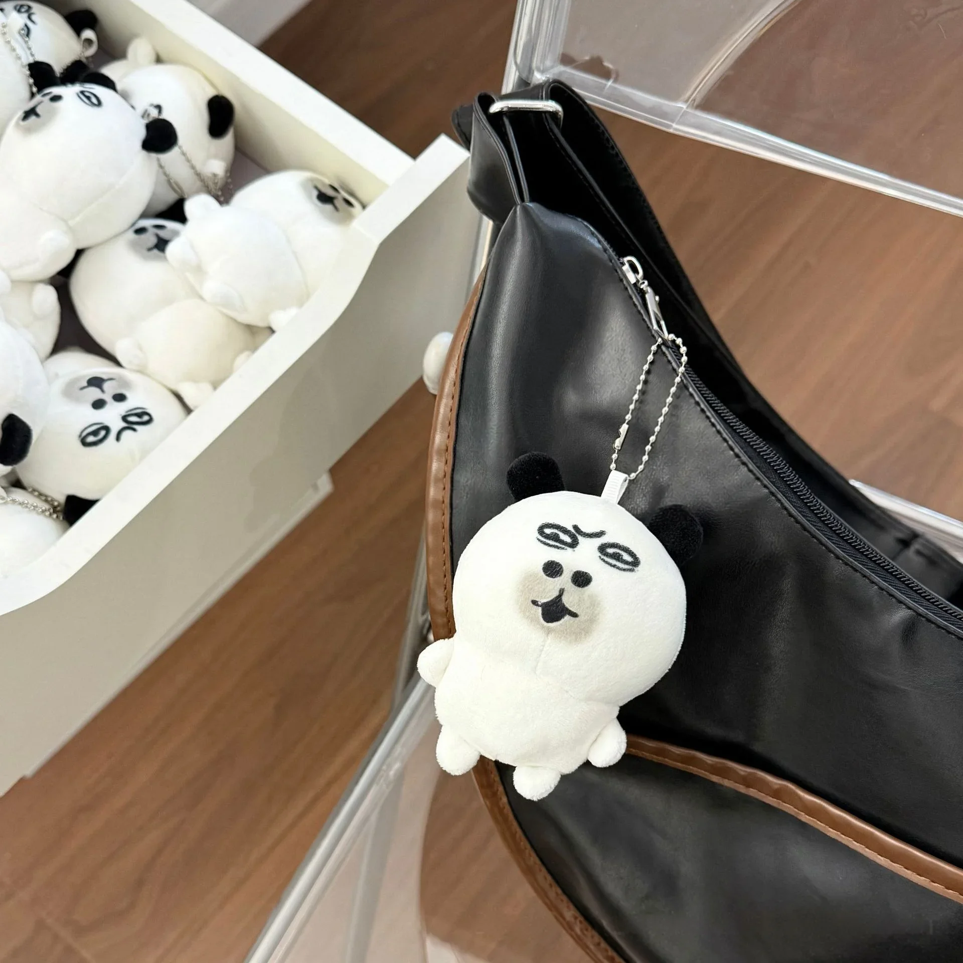 Panda Man Emoji Pack Plush Toy Doll Ornament Shrimp Doll Bag Pendant Keychain Abstract Funny Gift for Men and Women