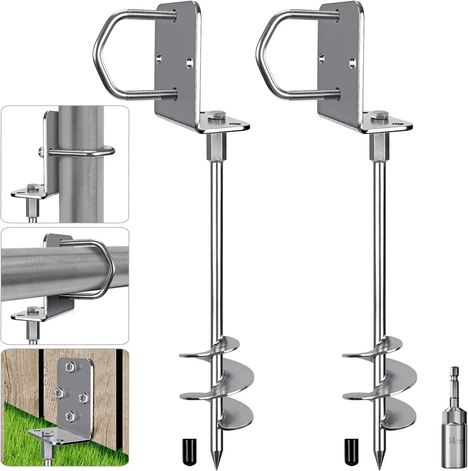 Multi-purpose ground anchor, screw-in, widened spiral ground anchor