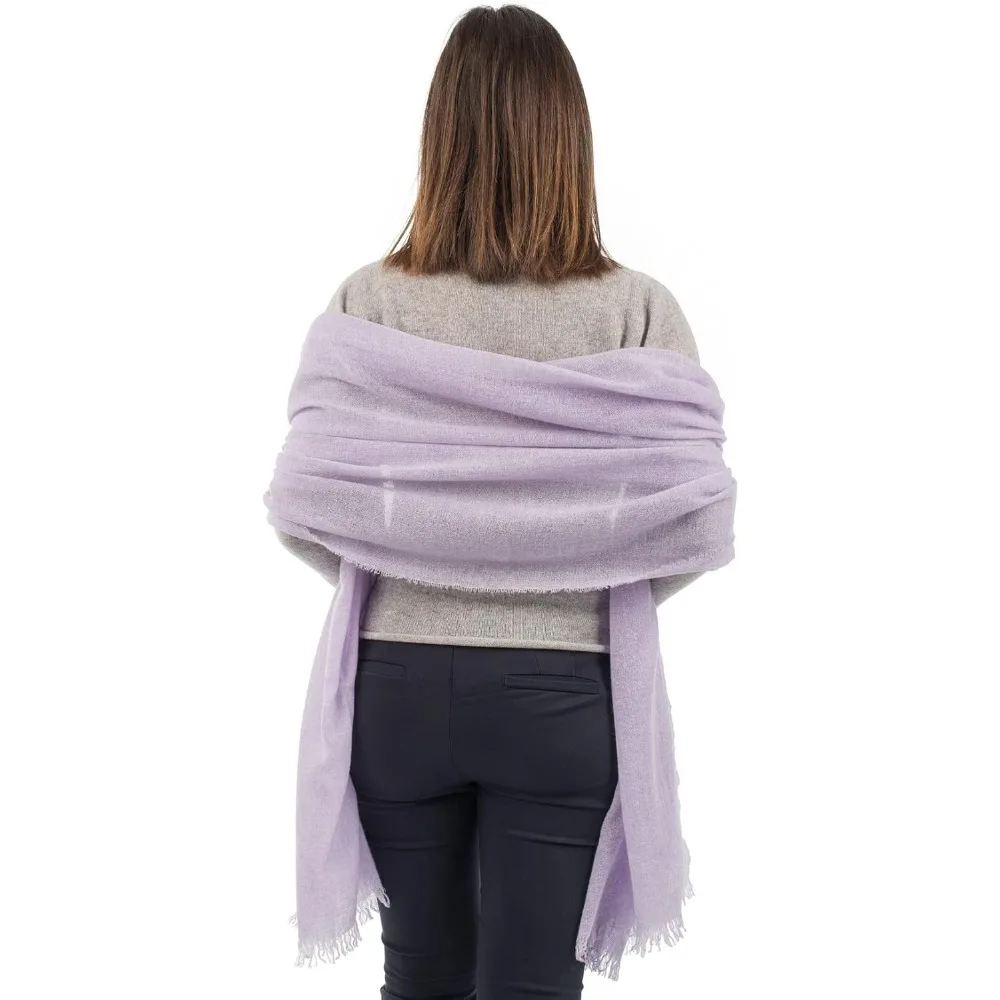 Xale Pashmina 100% Cashmere - Fabricado Italiano - Tamanho Único Feminino - Envoltório Macio Luxuoso