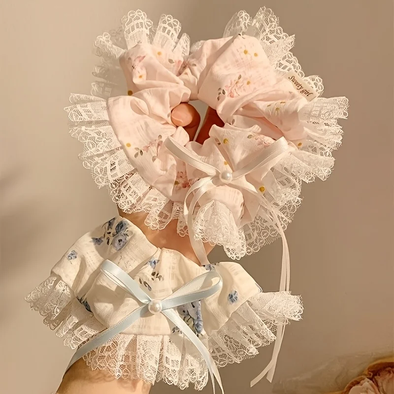 

Набор из 3-х резинок для волос с цветочными бантами, кружевные скранчи для женщин, высококачественные объемные аксессуары для волос в стиле Lazy Style, резинки для волос, незаменимые резинки для волос для фестивалей и вечеринок