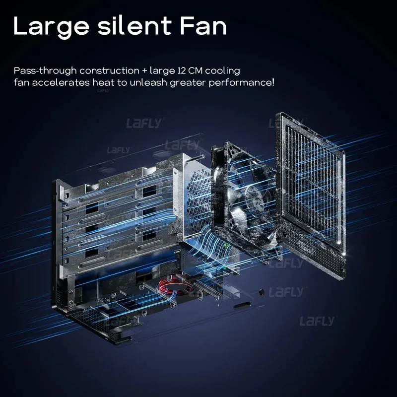 كمبيوتر AOOSTAR WTR PRO Mini مع 4 NAS bays AMD Ryzen 7 5825u 4C/4T، حتى 3.60 جيجا هرتز، يدعم محركات الأقراص الصلبة 2.5/3.5 بوصة * 4، NVME SSD * 1