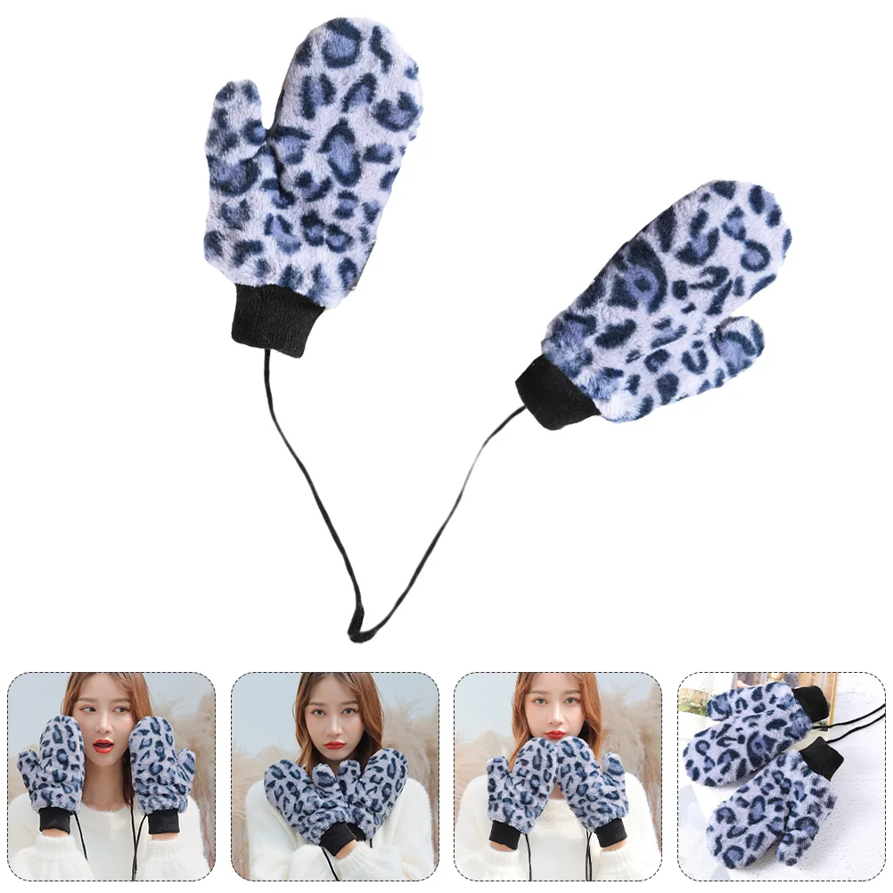 Winter Leopard-Print Gloves Fishnet Monkey Bar Hatch Hand Warm Men's Pattern Christmas Man