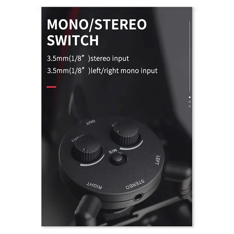 Mezclador adaptador de micrófono de Audio A29F para cámaras DSLR sin espejo, cámaras de vídeo, teléfonos inteligentes, grabación, portátiles, transmisión