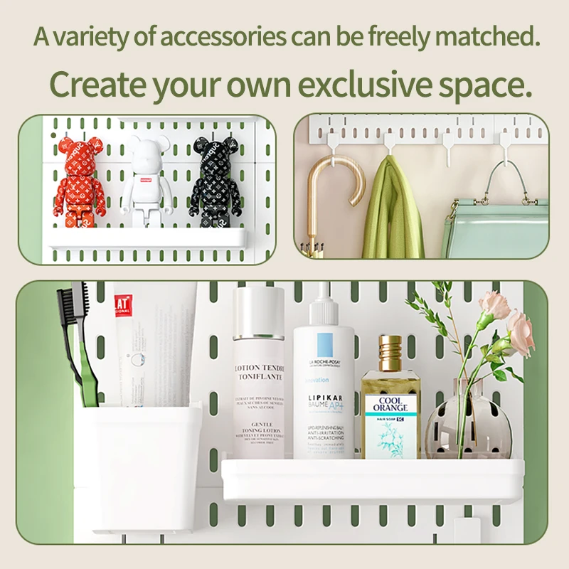Drill-Free Pegboard & Accessories Kit – DIY Wall Organizer Ideal for Study Room & Behind-Door Space, Complete Set image 4