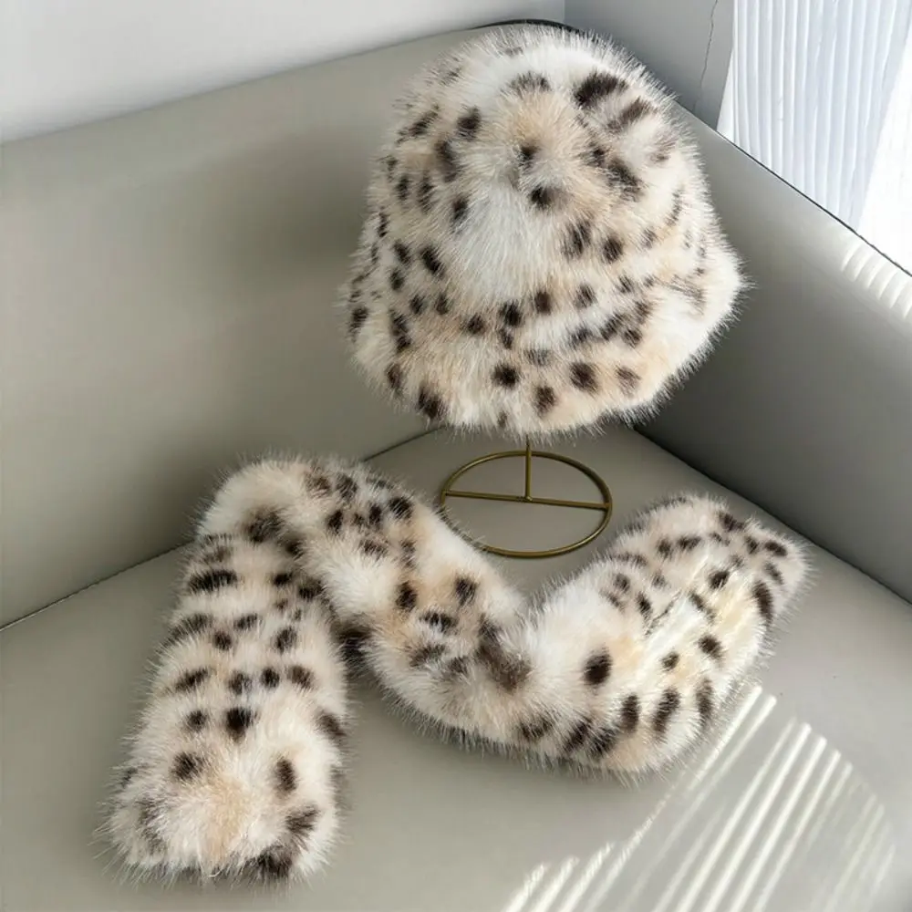 chapeu-de-pescador-de-pelo-sintetico-quente-e-espesso-com-estampa-de-leopardo-conjunto-de-cachecol-e-chapeu-versatil
