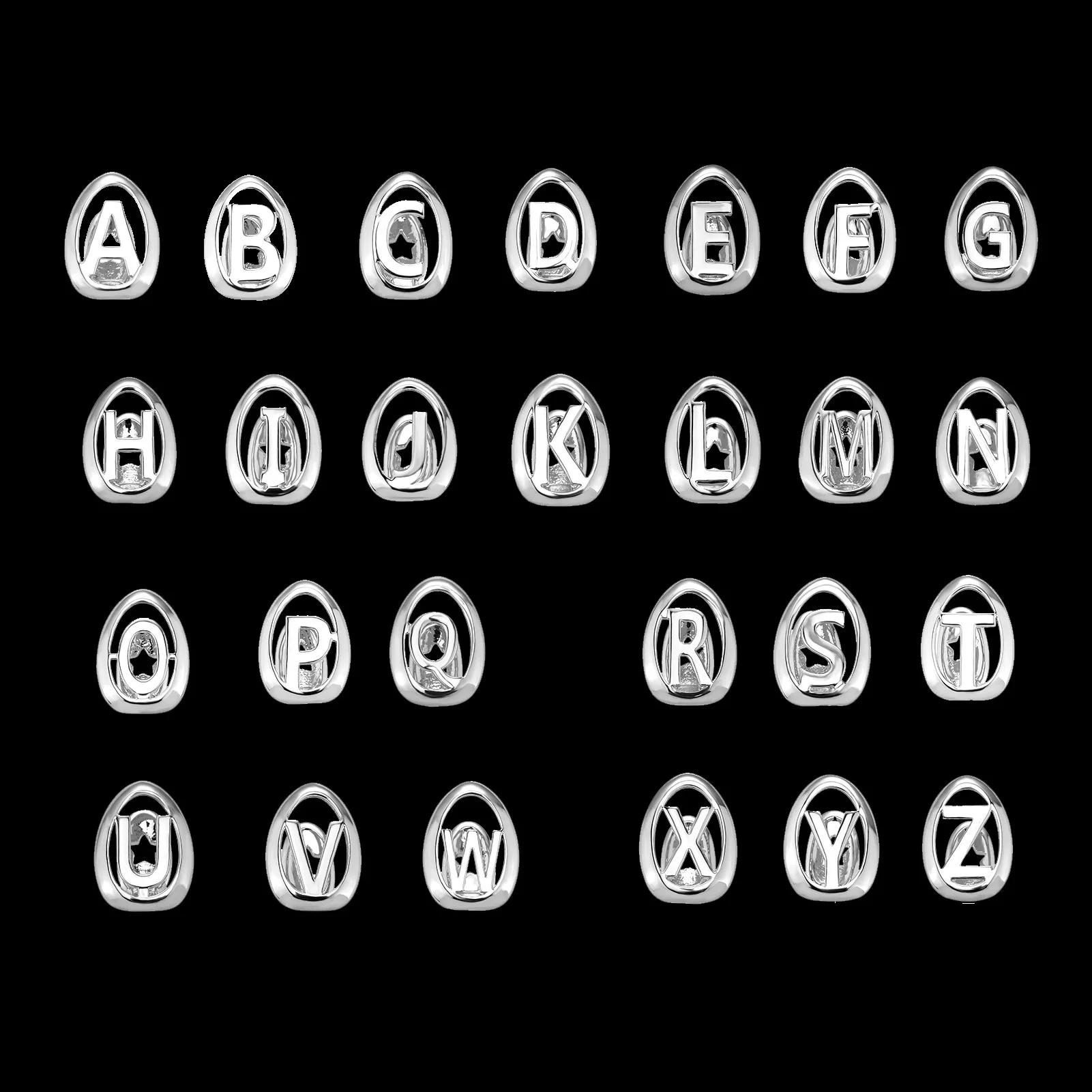 YOUNGX 26 الحروف الأولية الجوف الأسنان Grillz خمر لامعة كابيتال رسالة الأسنان قبعات للنساء الرجال المجوهرات هدية عيد ميلاد #1