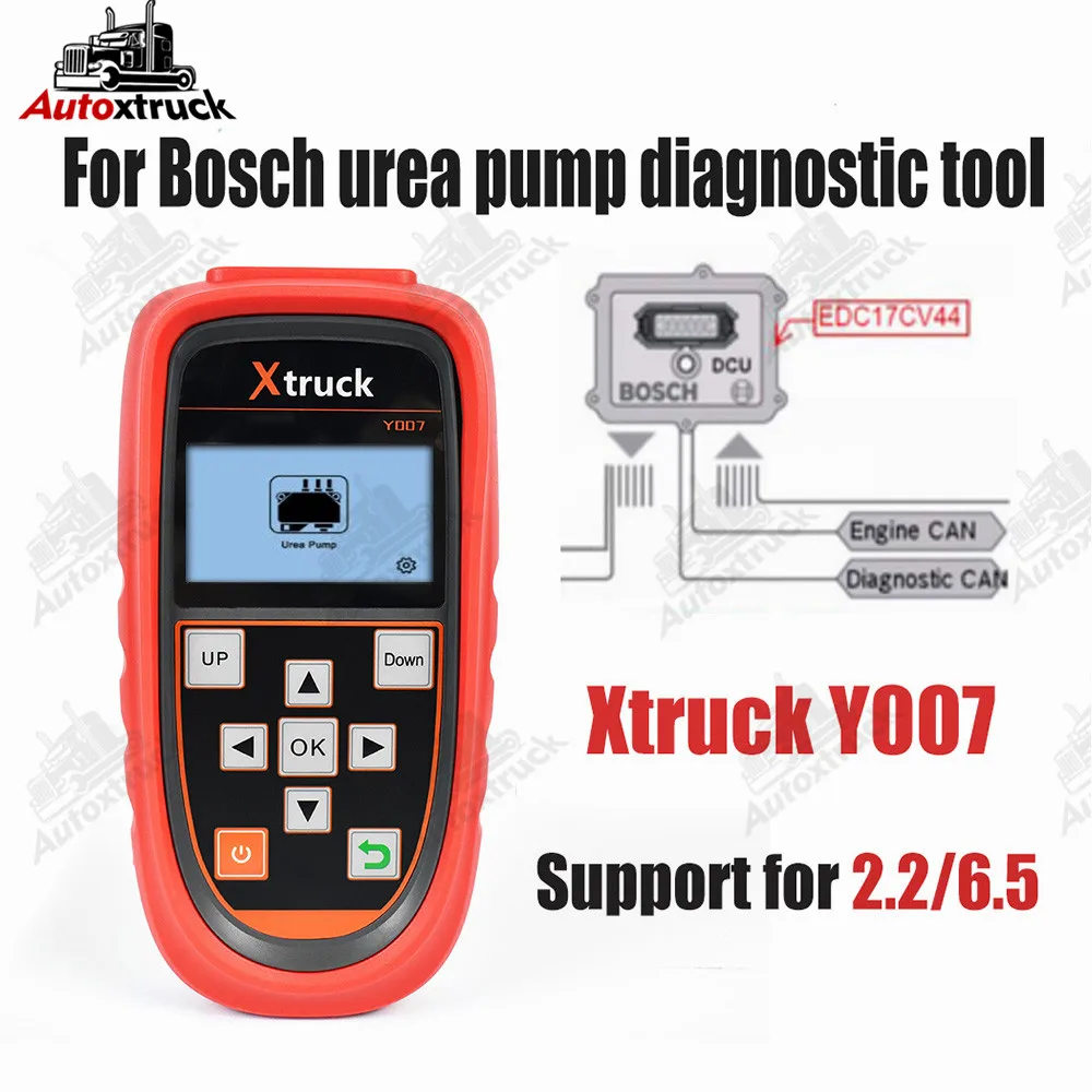 

Urea pump tester Xtruck Y007 Diesel vehicle Urea pump diagnosis tool for B-osch 6.5/2.2 Urea pump heavy duty Truck