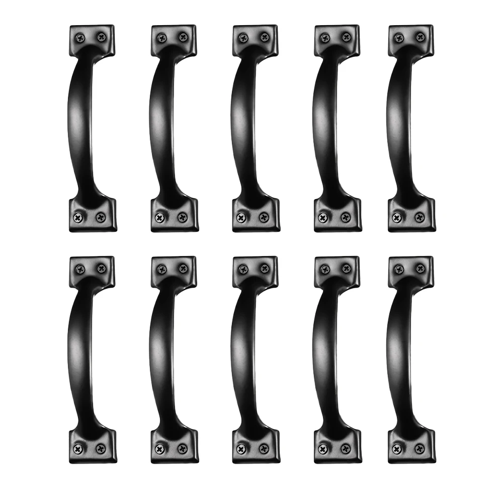 

10 Pcs Black Door Handle Wardrobe Pulls Kitchen Cabinet Hardware Vintage Bow Metal Knobs for Cupboard Dresser Retro