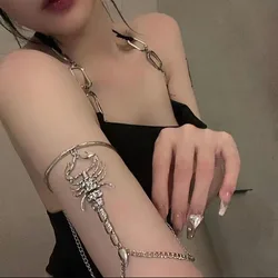 Creative Retro Scorpion Upper Arm Bracelet Gothic Cuff Armlet Hand Jewelry For Women Rhinestone Geometric Armband Accessories