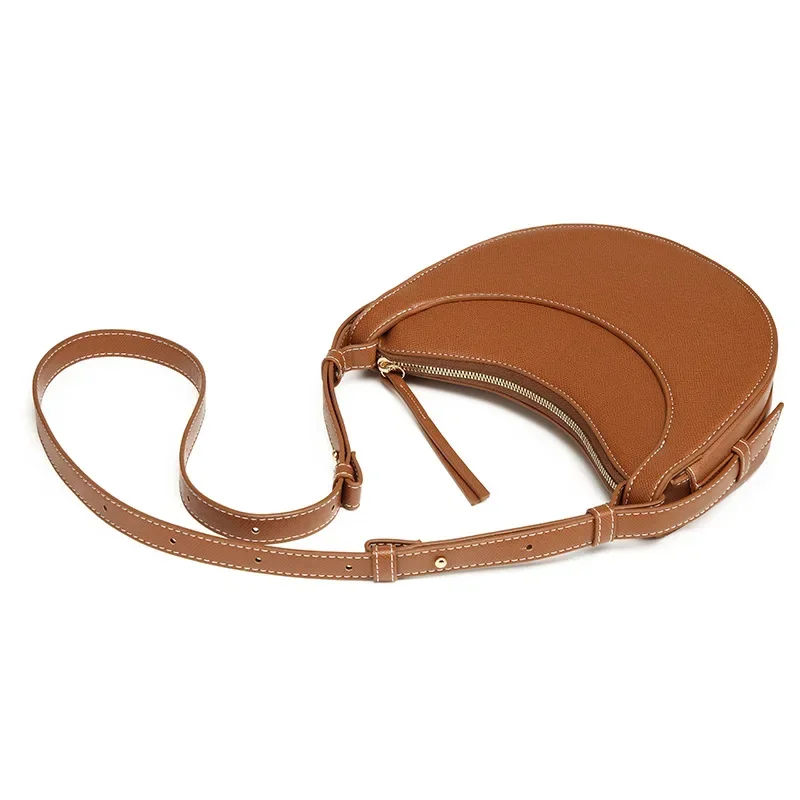 New Underarm Saddle Bags Fashion Solid Color High Quality Leather Purses and Handbags for Women Casual Shoulder Crossbody Bag