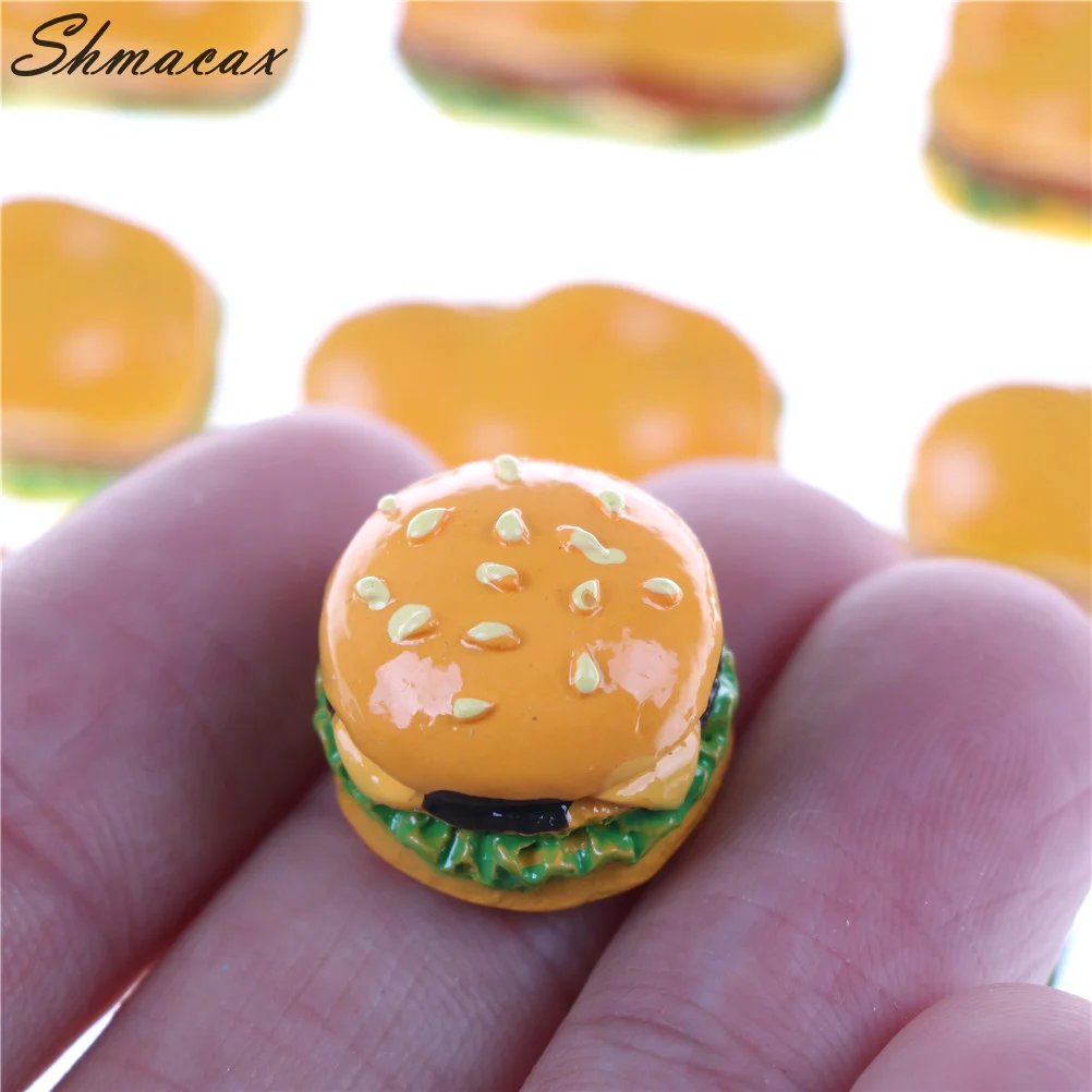 Hamburger Miniature Food Models, Dollhouse Acessórios, 2pcs