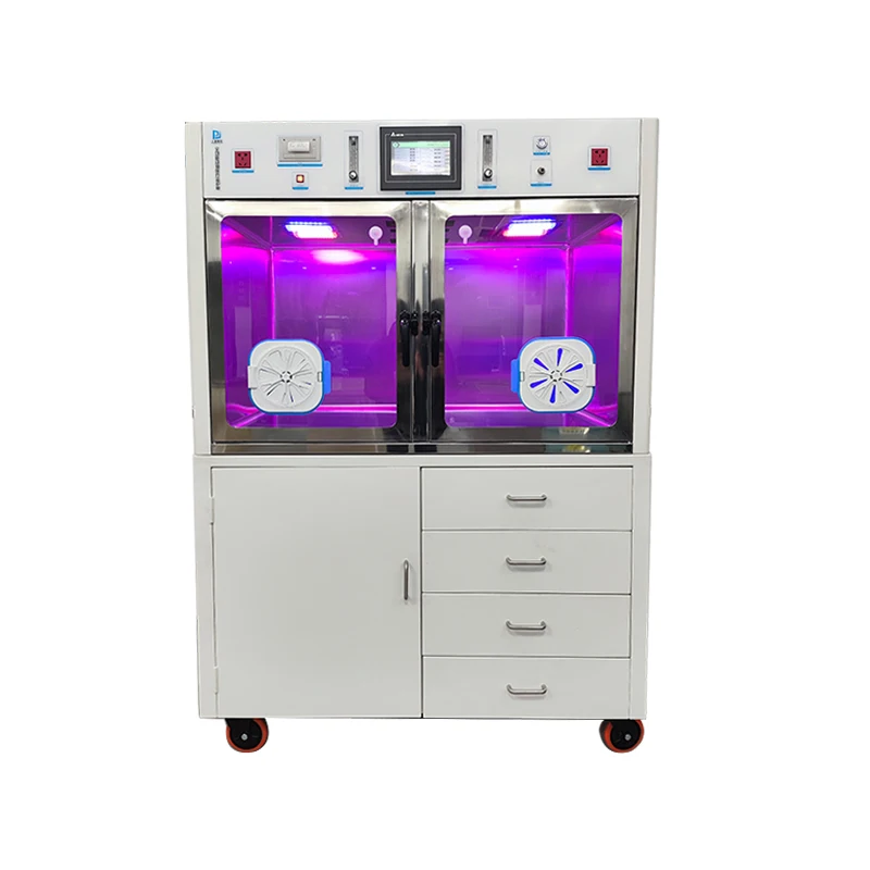 Pujia Veterinary Incubator for Puppies & Cats Double Pad Movable ICU Chamber Model ICU-2 304 Stainless Steel for Veterinary Use