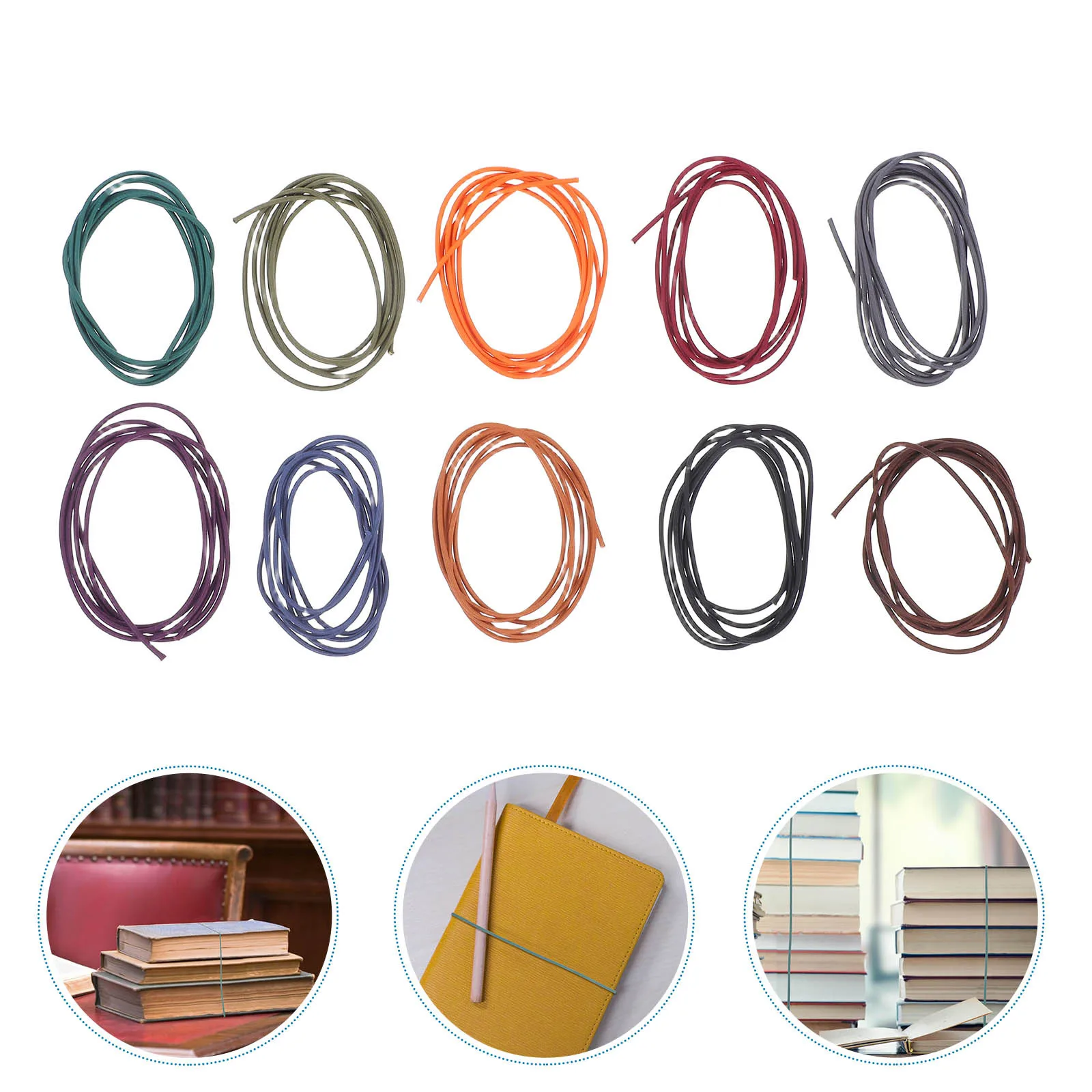 

10 pcs Nylon Rope Binding Elastic For Travelers Notebook Journal Wraps Bands Planner Strap Notebook Organizer Strap Book Spring