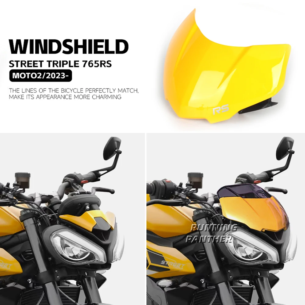 

NEW For Street Triple 765RS 765 RS moto2 2023 Motorcycle Front Windscreen Windshield Visor Wind Screen Shield Spoiler Deflector