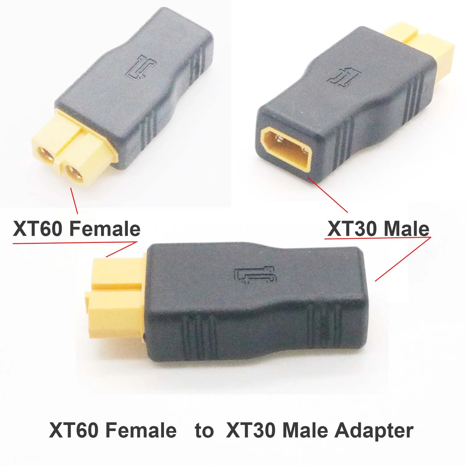 XT60 Female to XT30 Male Fast Charging Adapter for Aircraft Model RC FPV Wireless Drone Car Model Lipo NiMH Battery Charger ESC