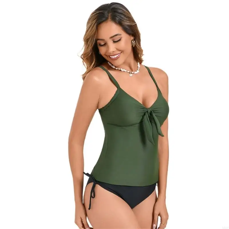 x9ff نساء من قطعتين من قطعتين السباحة مع V tankini و tankini وخصص عالي القابلة للتعديل حزام الكتف حزام الدعاوى