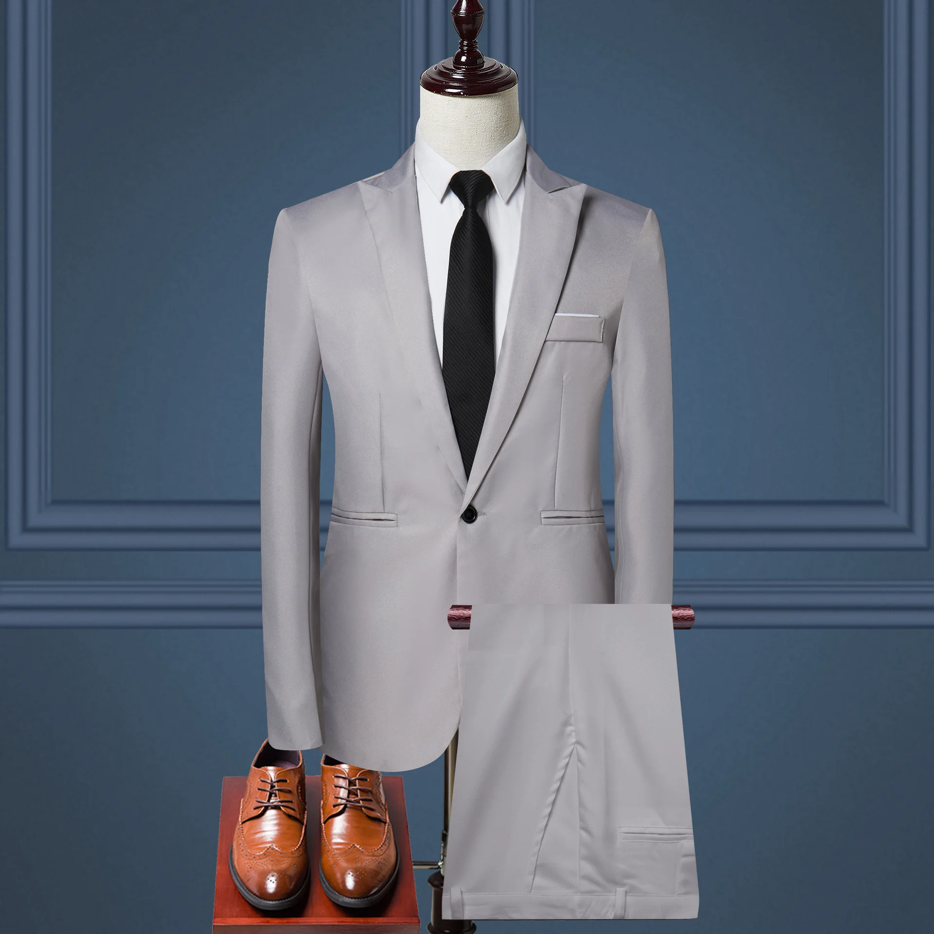 Luxury Men's Clothing New Men's Suit European and American Fashion Suit Men's Suit Business Casual Suit Two-piece Set Men's Suit