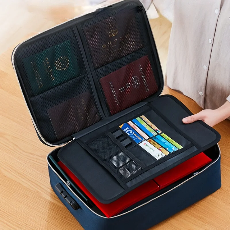 

Document Storage Bag Multi-layer Password Large Capacity Oxford Fabric Home and Commercial Multifunctional Sorting Box