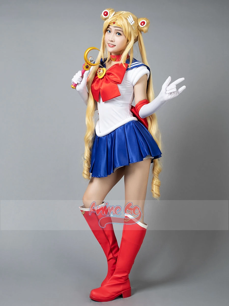 Disfraz de Anime Sailor Tsukino Usagi Serena para niños y adultos, uniforme, mp000139