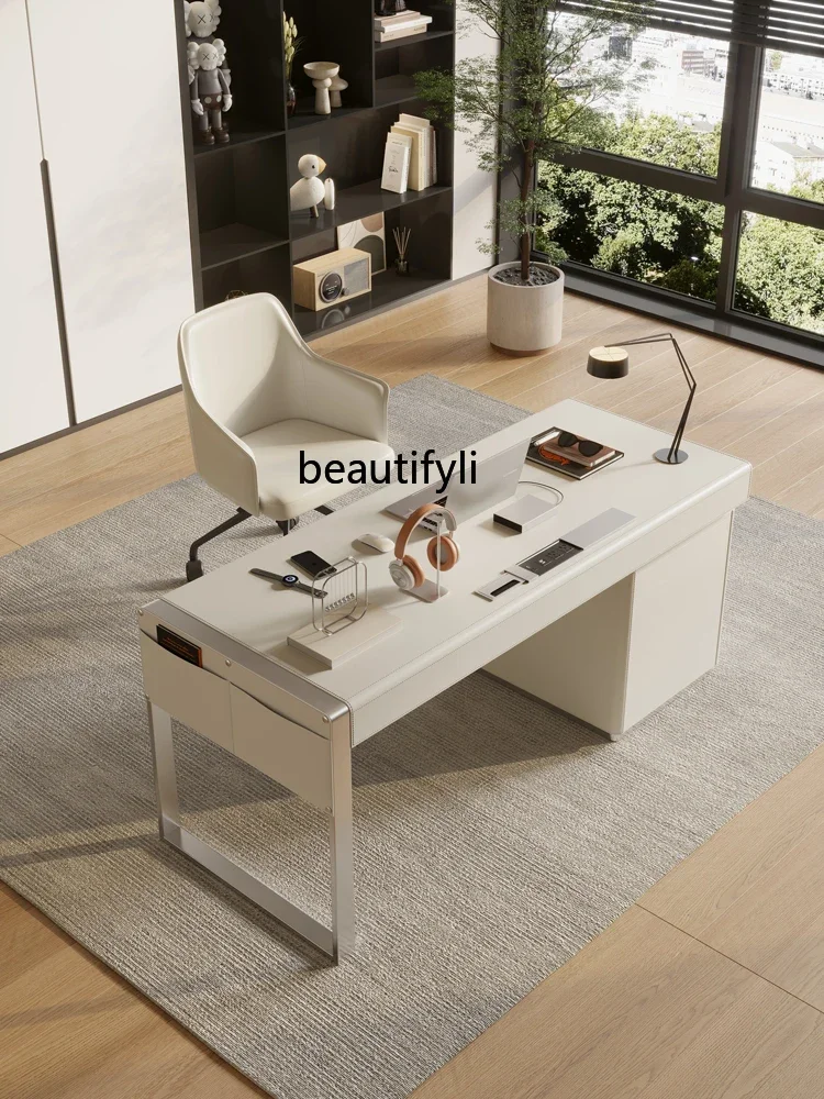 

ls 27Italian minimalist desk, modern minimalist study desk, light luxury and advanced sense, computer desk