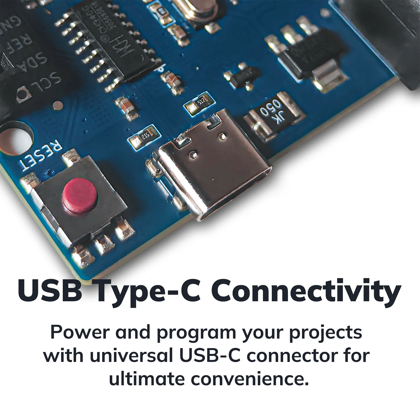 USBC UNO R3 Board, Compatible with Arduino, I2C & UART Breakouts, Extra A6 A7 Analog Pins, ATmega328P-AU Microcontroller