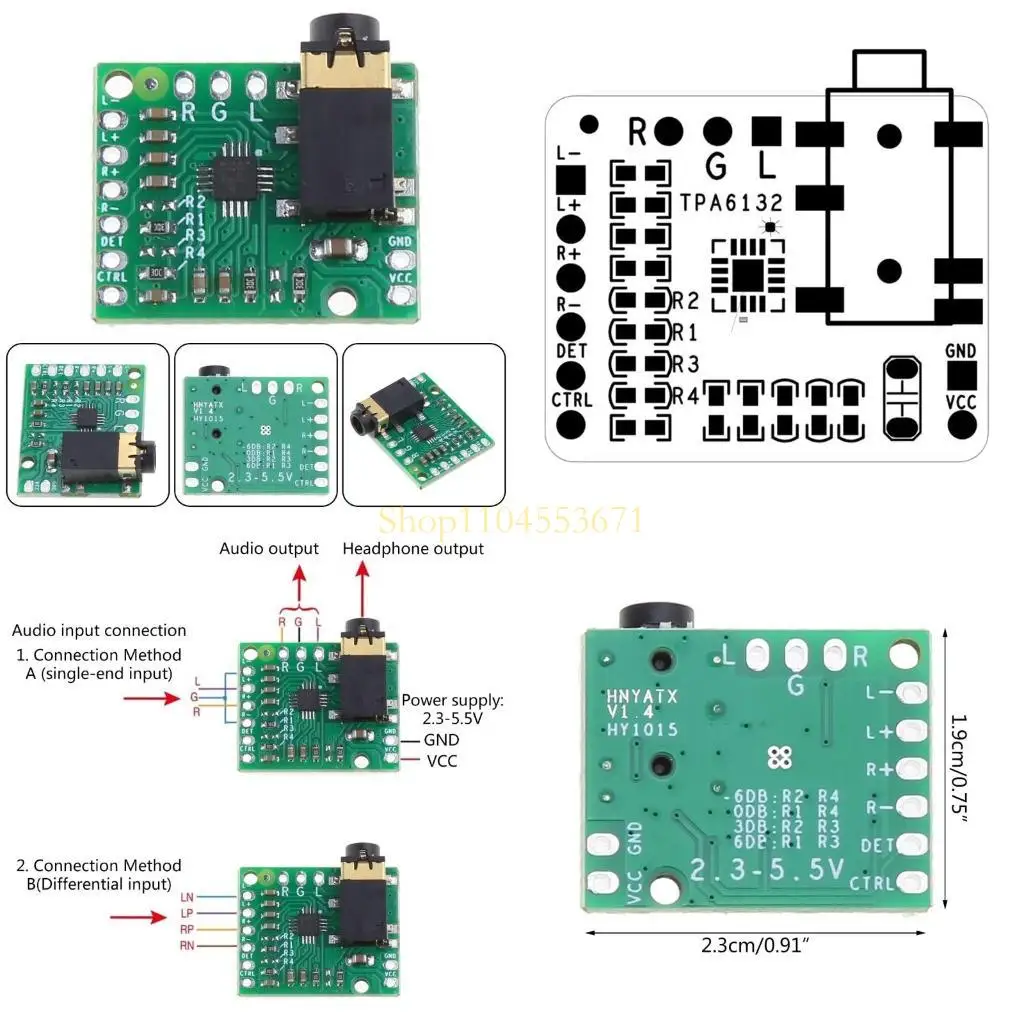 

Best Seller Universal Headphone HIFI Amplifier Board with TPA6132 Chip, 2.3 5.5V Input for Computer and Office Use