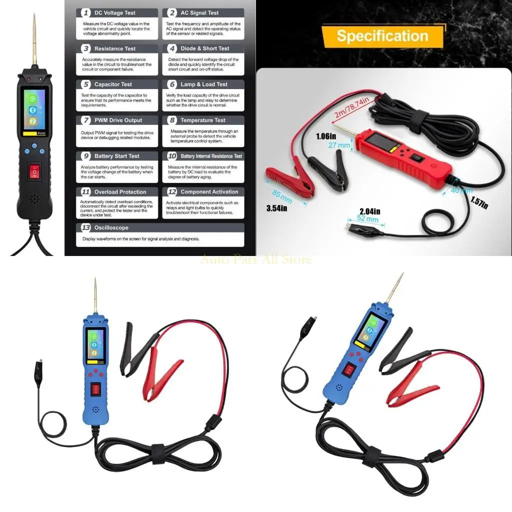 

J0MA Digital Automotive Circuits Tester 12V/24V с диагностическим инструментом функции осциллографа для механиков и энтузиастов