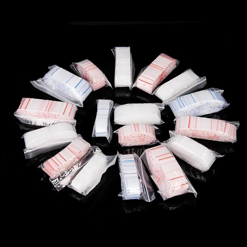 StoBag 500/1000pcs Wholesale Transparent Mini Small Ziplock Bags Sealing Jewelry Food Packaging Clear Plastic Pouches Storage