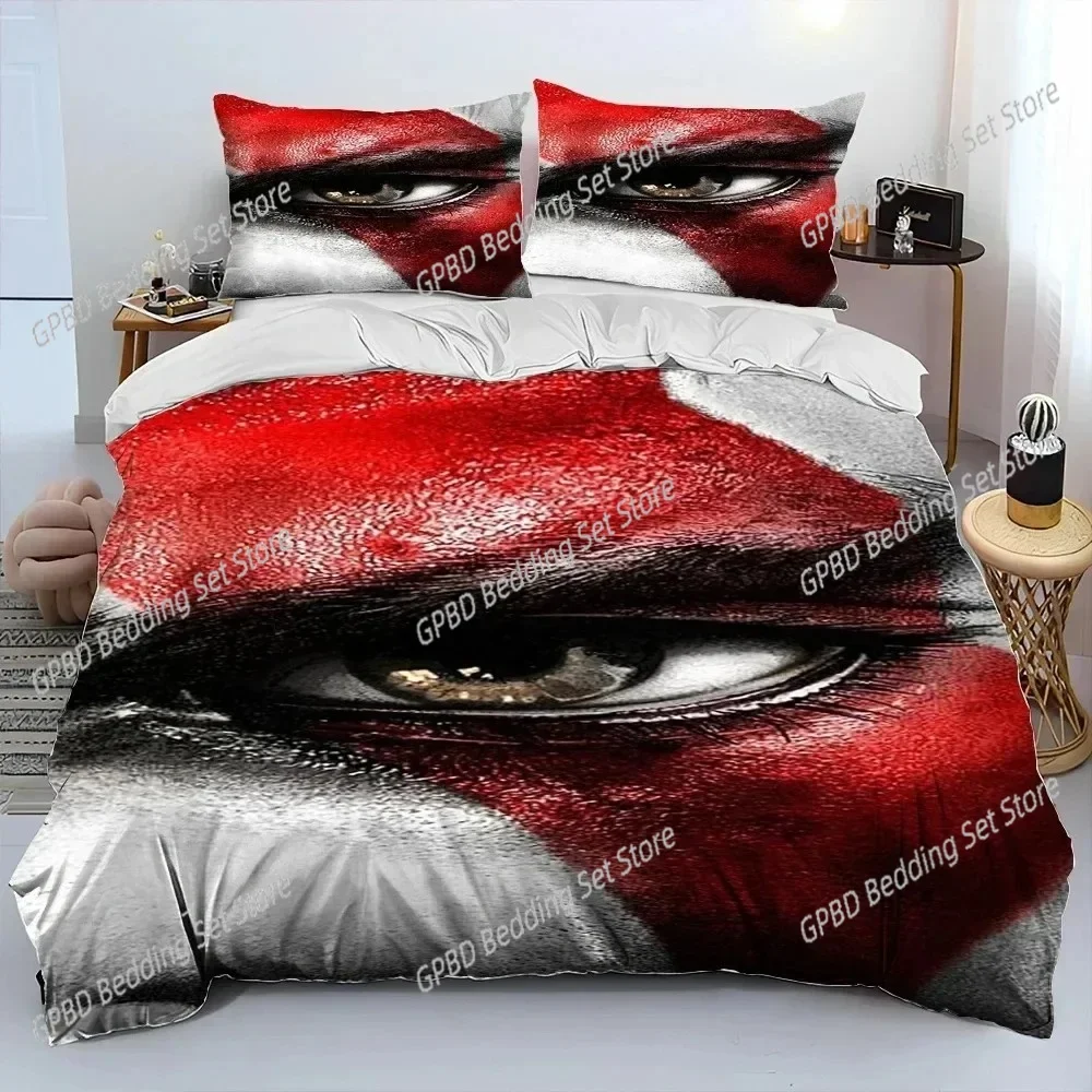 ثلاثية الأبعاد طباعة إله الحرب لعبة اللاعبين كراتوس غطاء لحاف مريح المخدة طقم سرير غرفة نوم الأطفال الديكور المنسوجات المنزلية #4