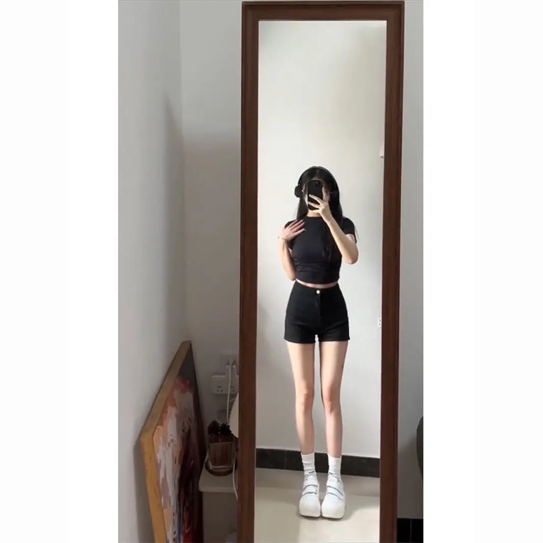 

High Waist Bla Denim orts Women's Summer 2026 New American Sle Slimming Sexy Hot Pants A-Line Tight Fit orts
