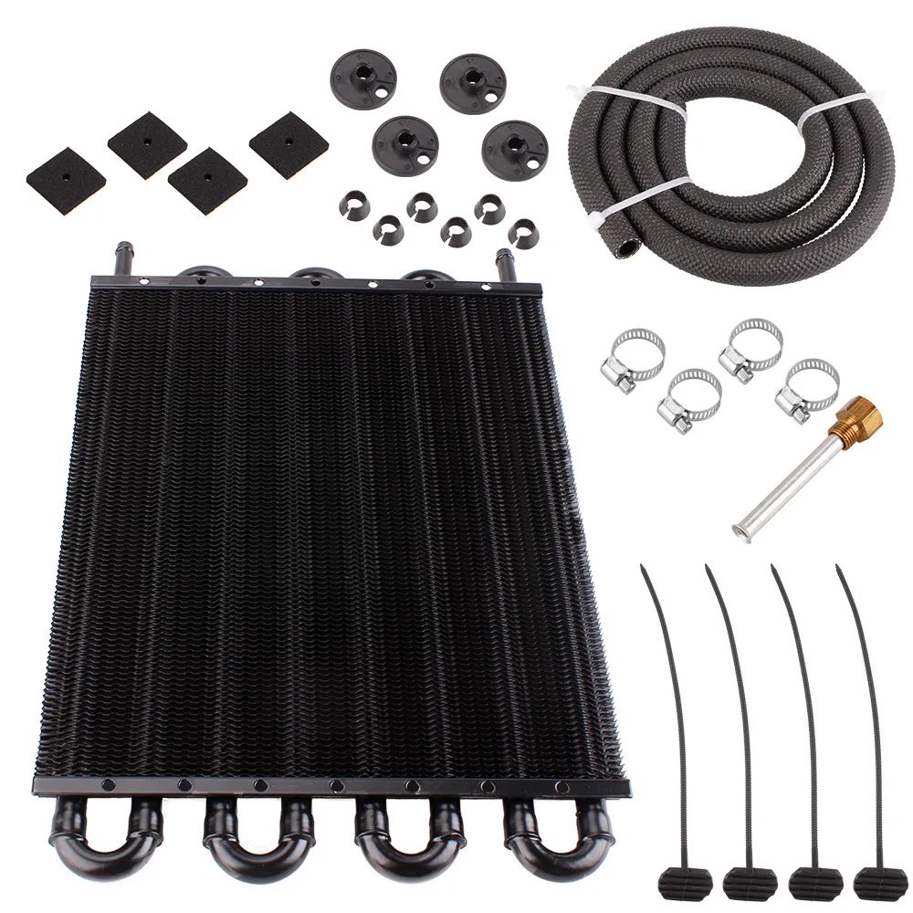 4 Row 6 Row 8 Row Aluminum Universal Oil Cooler Oil Radiator Car Air Conditioning Tube Belt Auto-Manual Radiator Converter Kit