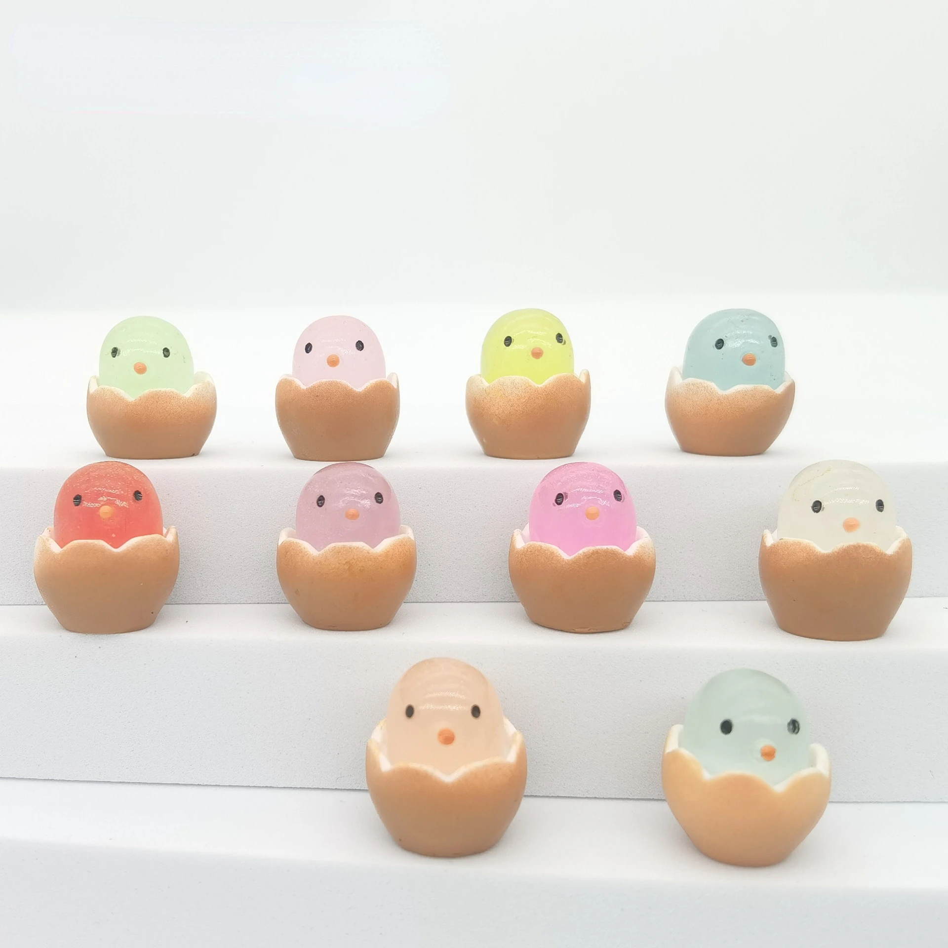 10/20/50pcs Resin Kawaii Luminous Chick Colorful Candy 3D Eggs Scrapbook DIY Phone Case Cream Gel Accessories Home Decor Crafts