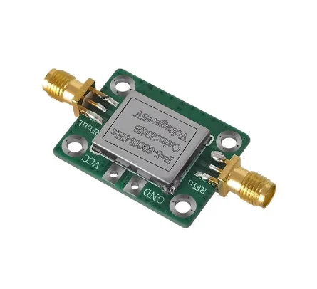 RF Ultra-wideband High-power Amplifier (5M - 6GHz, Gain 20dB) with shielding cover