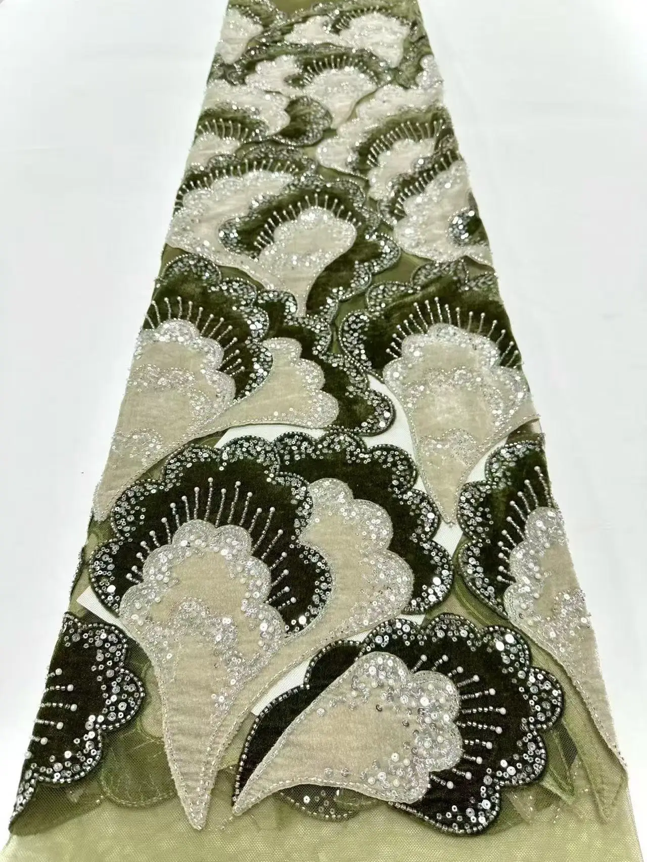 Luxe Franse tule netstof met pailletten, geborduurde 3D kant, Afrikaanse Nigeriaanse kant voor bruiloften, 5 yards (2025)
