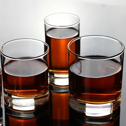 110ml/155ml/285ml Wine Glasses Thick Bottom Coffee Cups Smooth Water Bottle Straight Drinkware Transparent Tumbler Household Cup