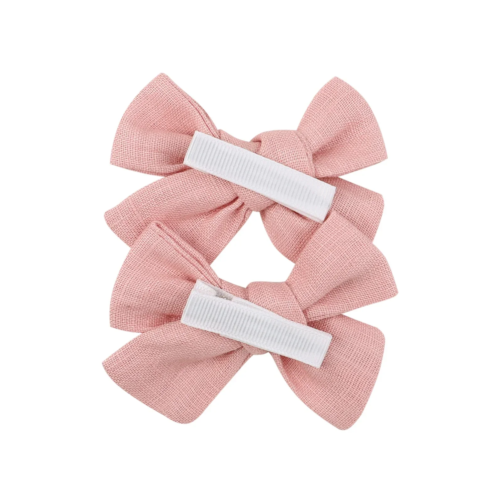 2Pcs/lot Solid Hair Bows Clips for Cute Girls Cotton Bowknot Hairpins Barrettes Headwear Bow Clips Kids Hair Accessories