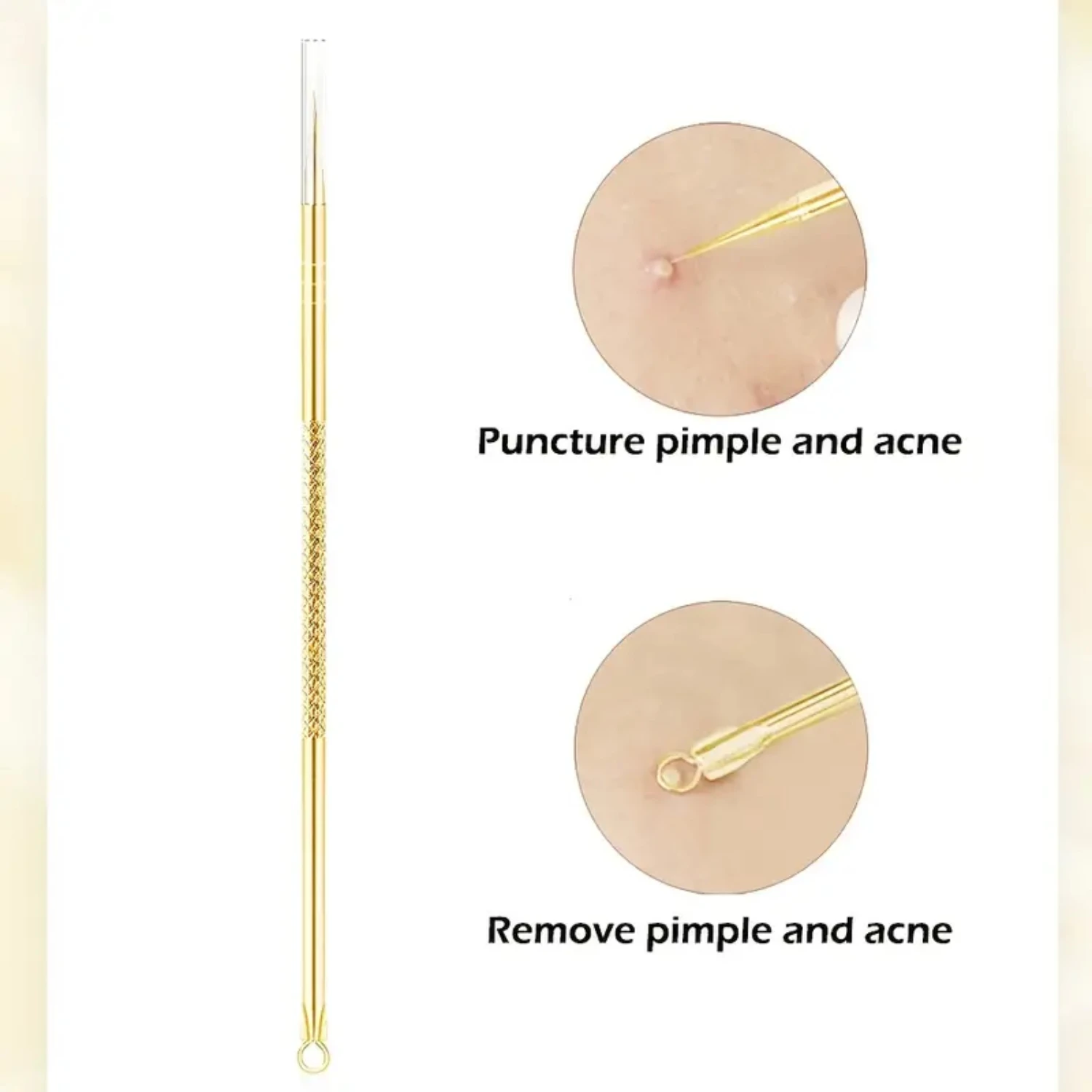 مجموعة علاج حب الشباب الذهبية الفاخرة - مجموعة كاملة احترافية وفعالية للغاية مكونة من 4 قطع من أدوات إزالة الرؤوس السوداء وإبر حب الشباب #6