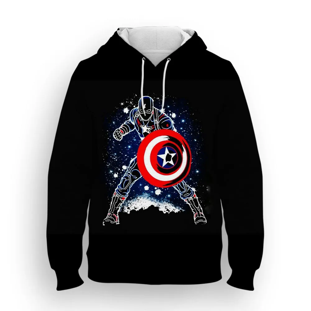 Miniso Hoodies Captain America Movie 3D Print Streetwear Men Women Fashion Oversized Sweatshirts Hoodie Kids Pullover