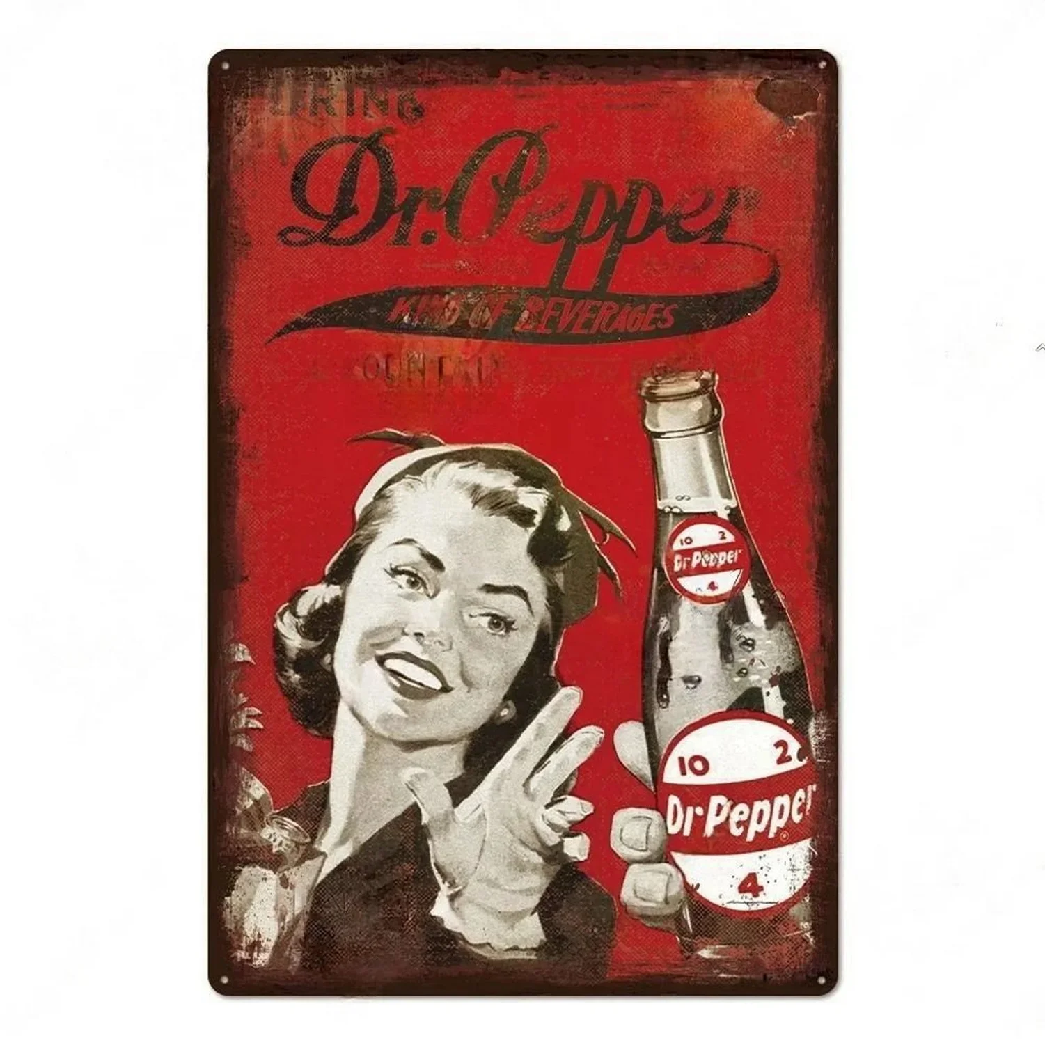 علامة قصدير مشروبات الصودا الغازية العتيقة ، لوحة زخرفية رث ، ديكور حائط ، ديكور بار منزلي ، صفيحة حديدية ، ملصق رسم ، فن