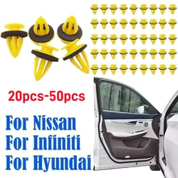 50Pcs Door Trim Panel Retainer Clips Bumper Fastener Hole Rivets for Hyundai Accent Nissan Qashqai J10 Infiniti Car Accessories