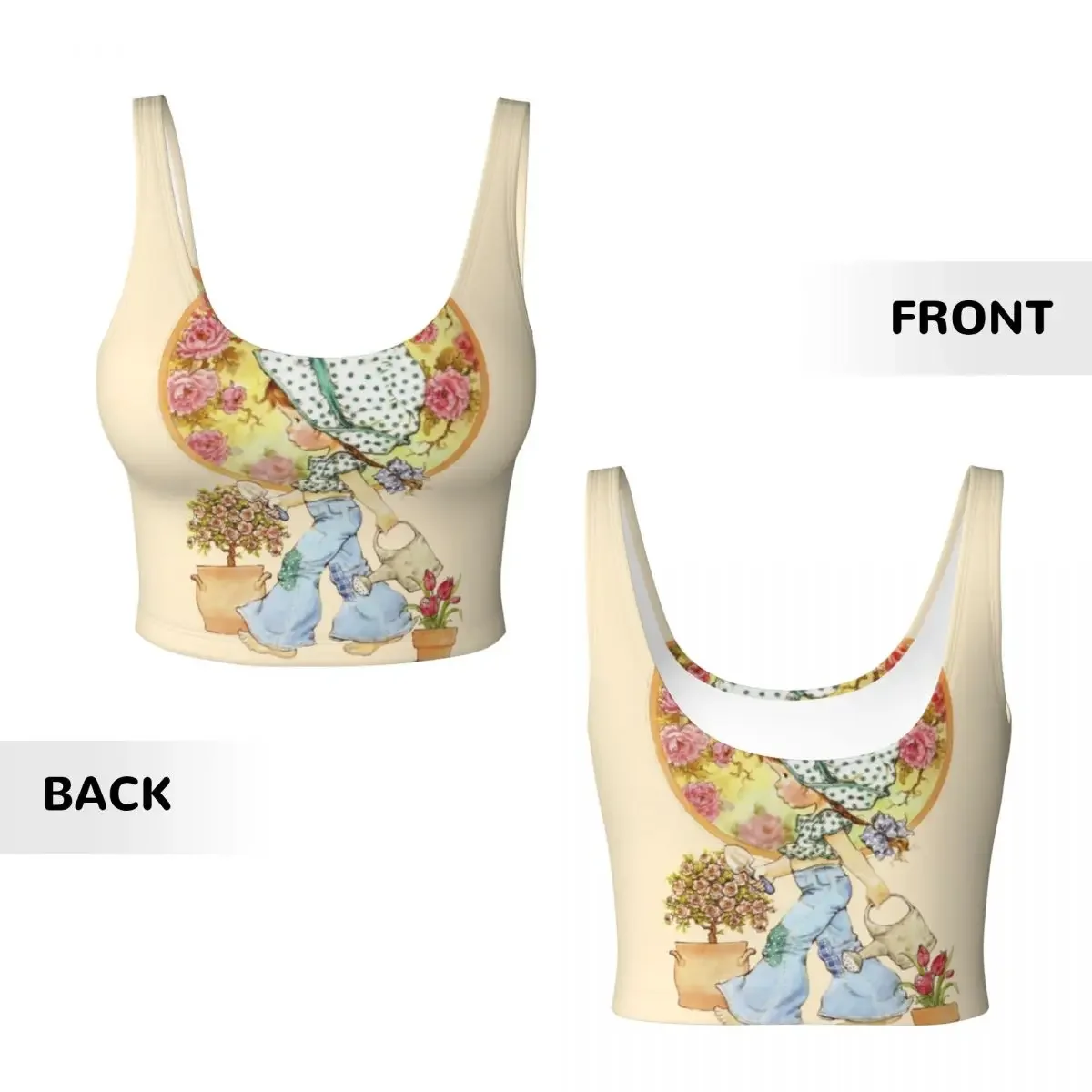 حمالة صدر رياضية مخصصة عالية التأثير من سارة كاي جيرل كارتونية للنساء في صالة الألعاب الرياضية واليوجا