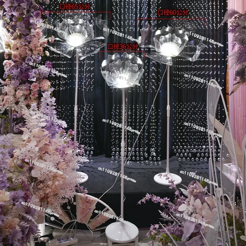 Wedding Props Wrought Iron Petals Lotus Lamp Luminous Peony Flower Wedding Stage Lights on-Site Layout Road Lead Lights