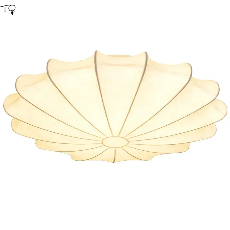 

Japanese Korean Warm Classical Zen Art Fabric Silk Led Ceiling Lamp Art Decor Kitchen Study Studio Bedroom Teahouse Living Room