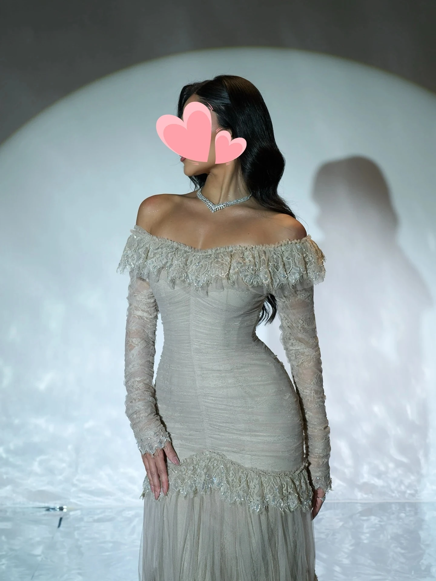 Jirocum 高級アイボリーチュールイ​​ブニングドレス オフショルダー ラッフルビーズレース マーメイドドレス ガラ＆プロム用