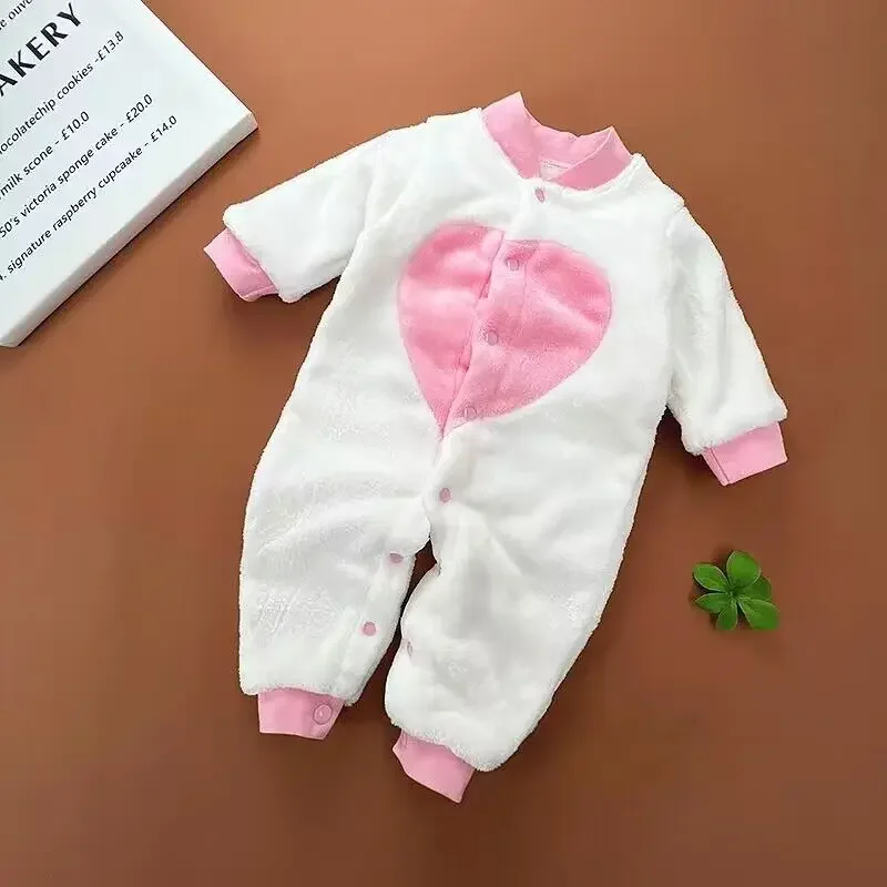 Neonato Primavera Inverno Vestiti Giacca da neonato per ragazze Tuta per ragazzi Morbida flanella Bebe Pagliaccetto Vestiti per bambini 0-18 mesi