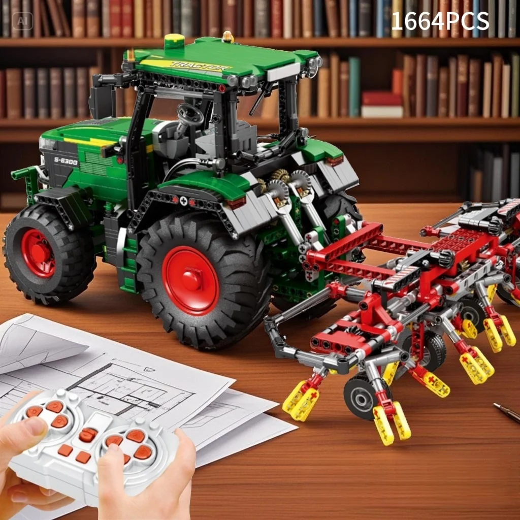 

Совместим с дистанционным управлением, строительный блок инженерной машины Zhenbrick 22015, модель сельскохозяйственного трактора, сборная игрушка для мальчиков