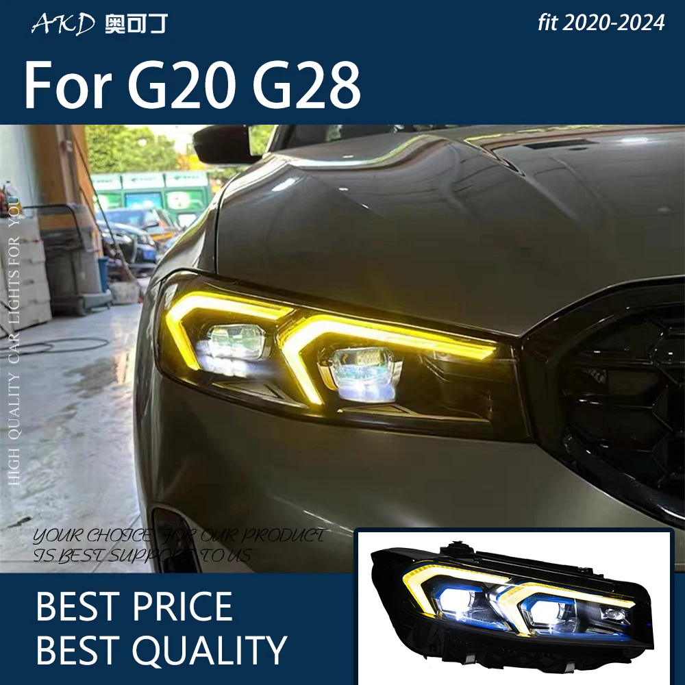 

Car Lights for BMW 3 Series G20 G28 2020-2024 Upgrade 330LI M Sport Golden Eye Design Bifocal Lens Lamp Exterior Accessories